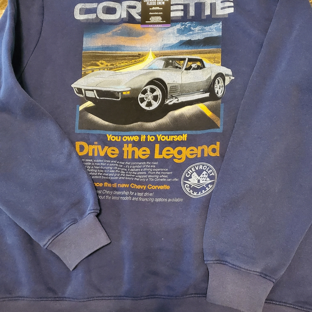 Corvette Graphic Sweatshirt Nwt Xxl